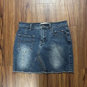 Vintage Hydraulic Denim Mini Skirt